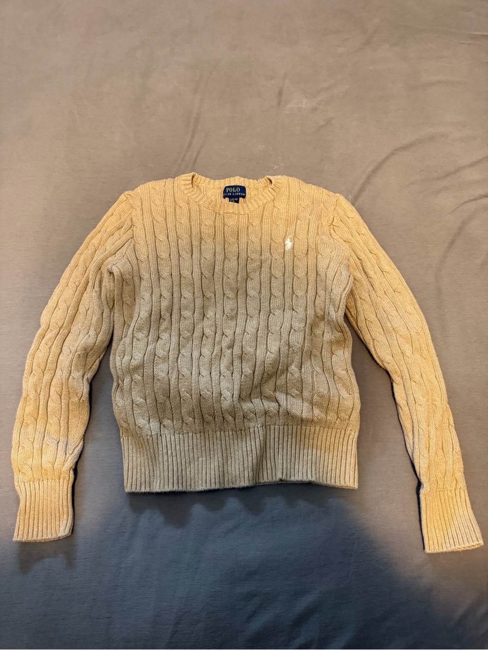 Polo by Ralph Lauren Tan Cable Knit Sweater - Youth